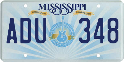 MS license plate ADU348