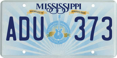 MS license plate ADU373