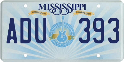 MS license plate ADU393