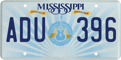 MS license plate ADU396