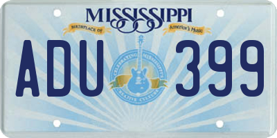 MS license plate ADU399