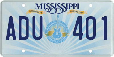 MS license plate ADU401
