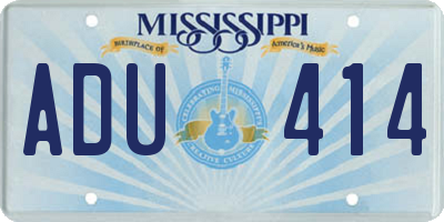 MS license plate ADU414