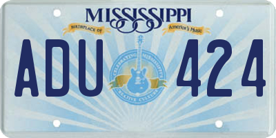 MS license plate ADU424