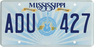 MS license plate ADU427