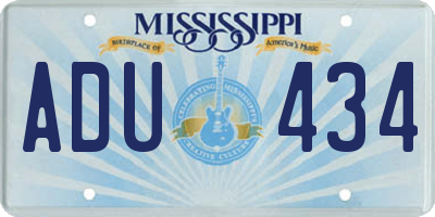 MS license plate ADU434