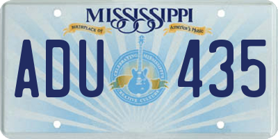 MS license plate ADU435