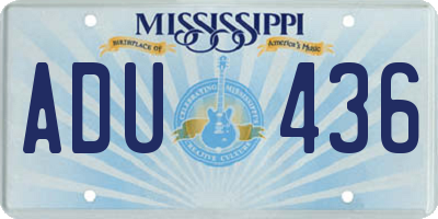 MS license plate ADU436