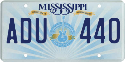 MS license plate ADU440