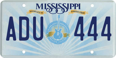 MS license plate ADU444