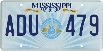 MS license plate ADU479