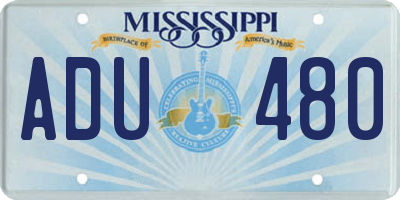 MS license plate ADU480