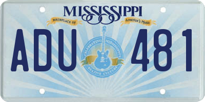 MS license plate ADU481