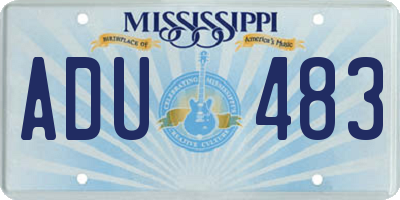 MS license plate ADU483