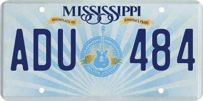 MS license plate ADU484