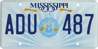 MS license plate ADU487