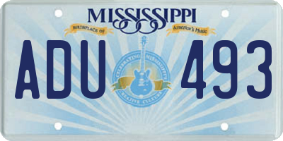 MS license plate ADU493
