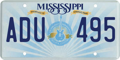 MS license plate ADU495