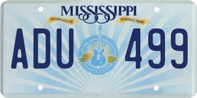 MS license plate ADU499