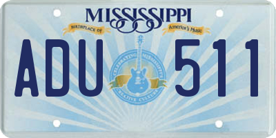 MS license plate ADU511