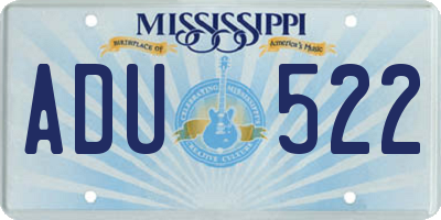 MS license plate ADU522