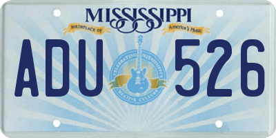 MS license plate ADU526
