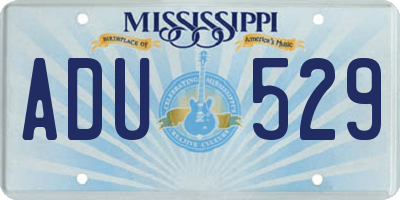 MS license plate ADU529
