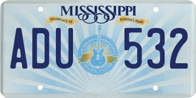 MS license plate ADU532