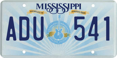 MS license plate ADU541