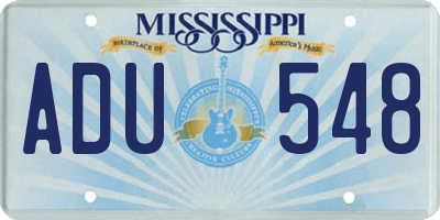 MS license plate ADU548