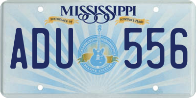 MS license plate ADU556