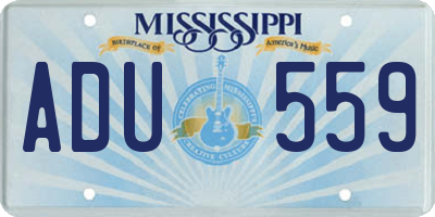 MS license plate ADU559