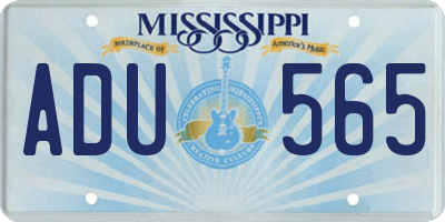 MS license plate ADU565