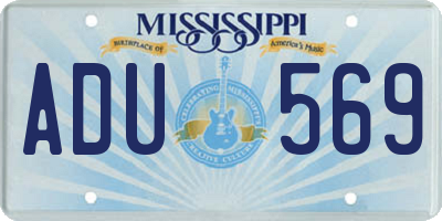 MS license plate ADU569