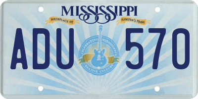 MS license plate ADU570