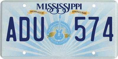 MS license plate ADU574