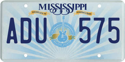 MS license plate ADU575