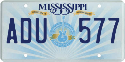 MS license plate ADU577