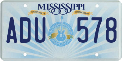 MS license plate ADU578