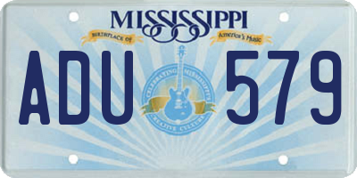 MS license plate ADU579