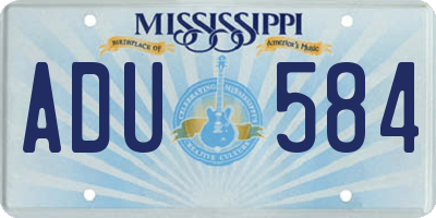 MS license plate ADU584