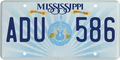 MS license plate ADU586