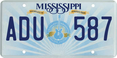 MS license plate ADU587