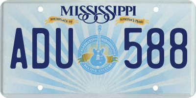 MS license plate ADU588
