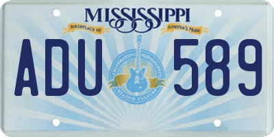 MS license plate ADU589