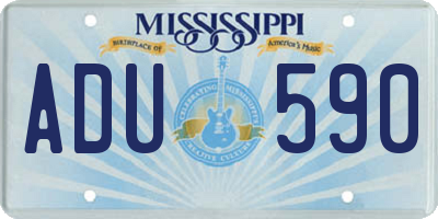 MS license plate ADU590