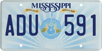 MS license plate ADU591