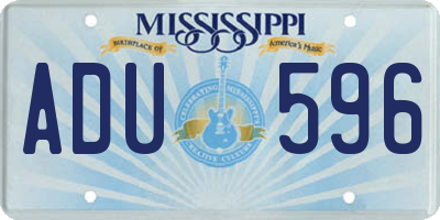 MS license plate ADU596