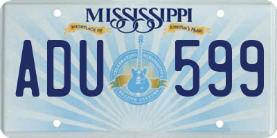 MS license plate ADU599