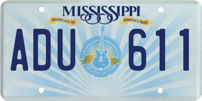 MS license plate ADU611